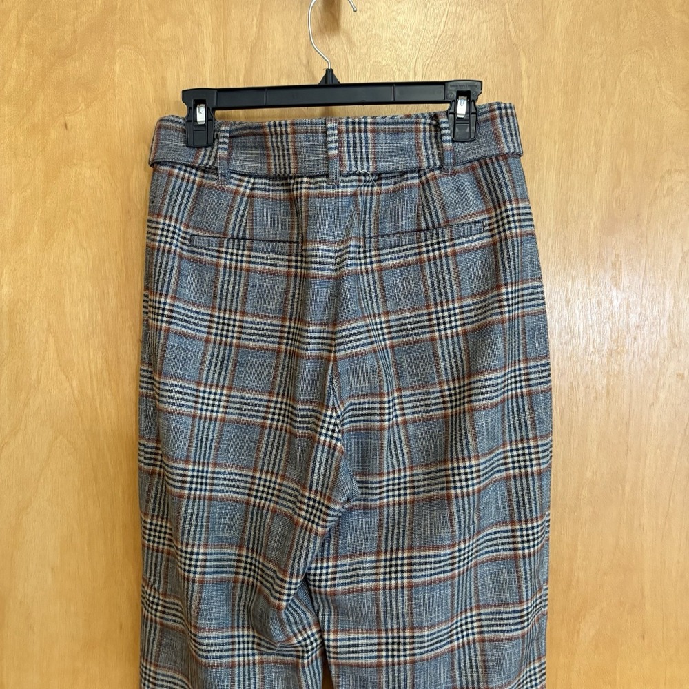 Aritzia Pants 6 Womens Wilfred Tie Front Plaid Twill Straight Leg Trouser - Picture 5 of 12